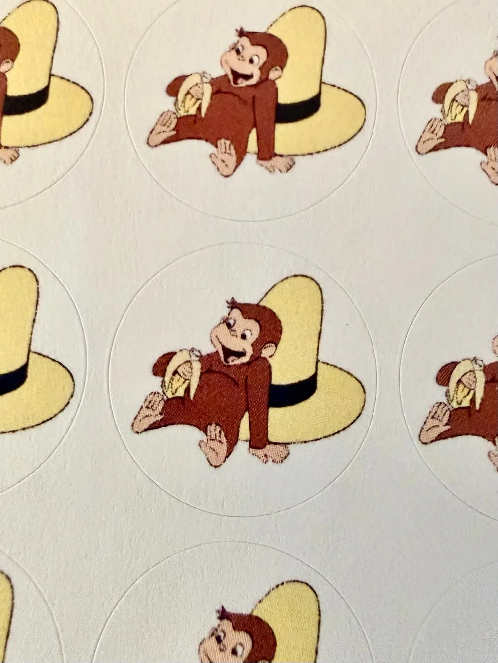 24 Clifford the Big Red Dog Cupcake Toppers + 108 Curious George stickers
